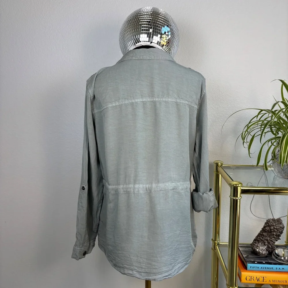 Sanctuary Utility Jacket, Sage Green Lyocell Medium | Drape‎ Safari Workwear